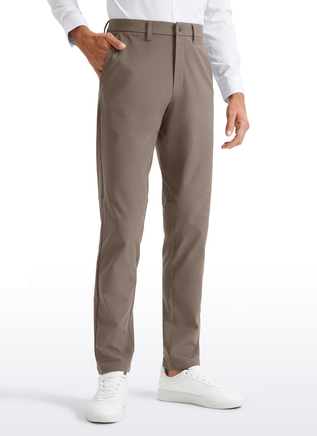 CRZ YOGA Mens Work Classic Fit All-Day Comfort Golf Pants Pockets 32'' Gull Gray