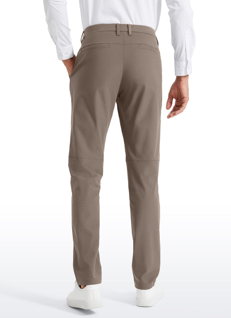CRZ YOGA Mens Work Classic Fit All-Day Comfort Golf Pants Pockets 30'' Raw Linen