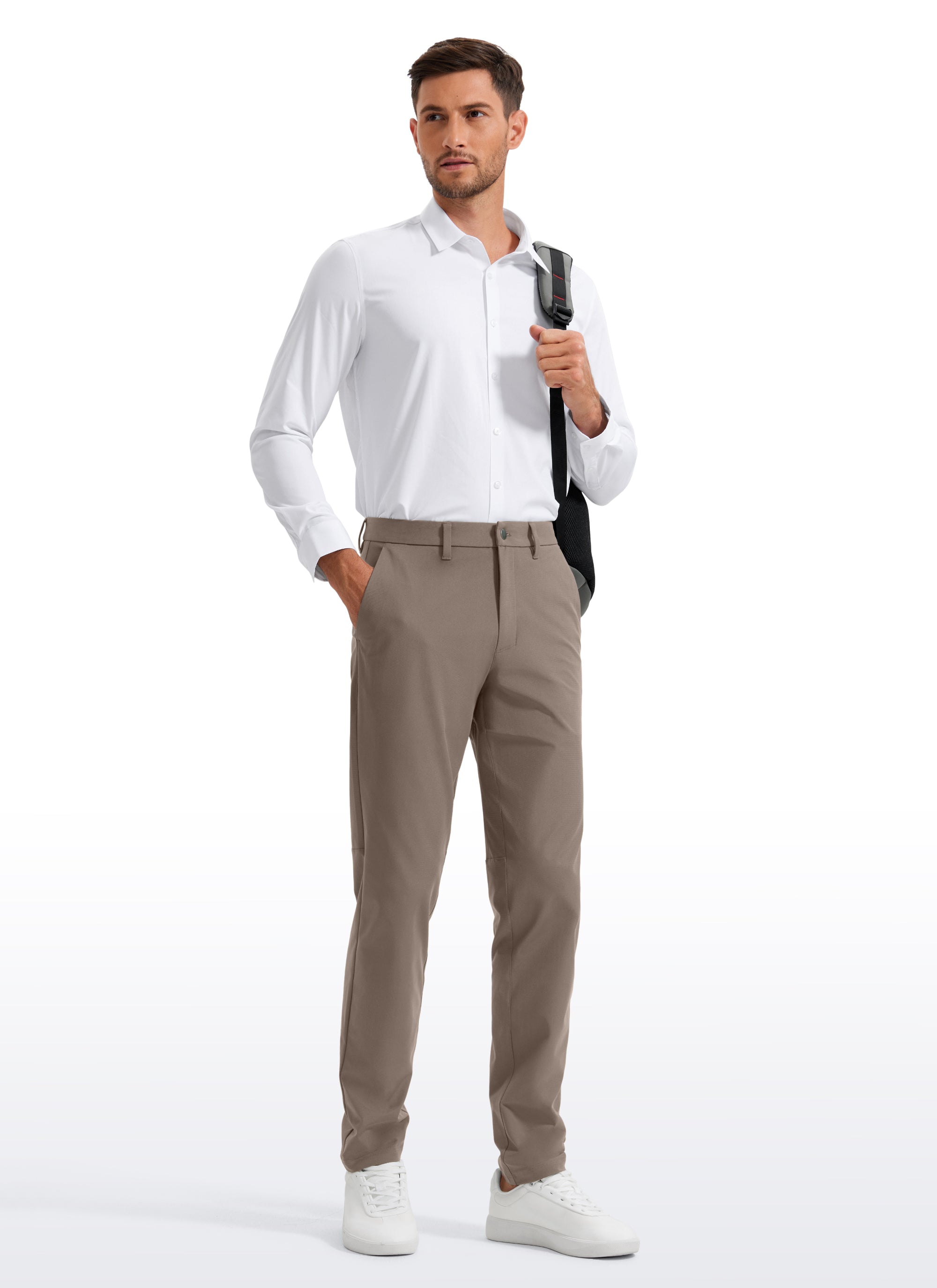 CRZ YOGA Mens Work Classic Fit All-Day Comfort Golf Pants Pockets