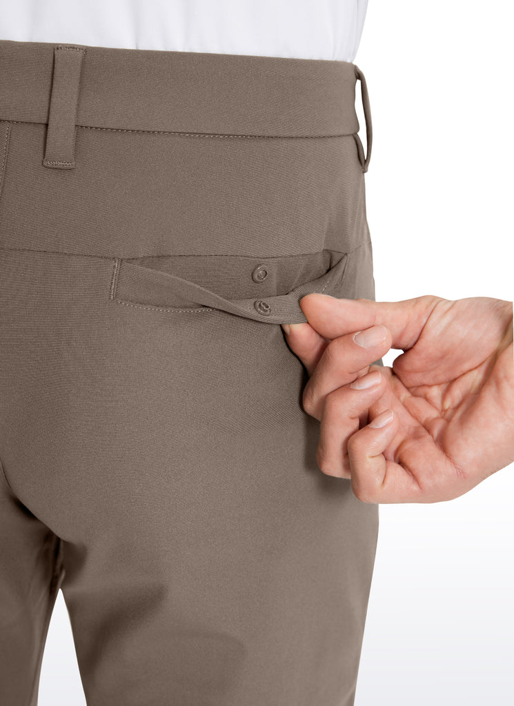 CRZ YOGA Mens Work Classic Fit All-Day Comfort Golf Pants Pockets 30'' Raw Linen