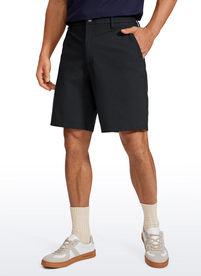CRZ YOGA Men's Work Classic Fit All-Day Comfort Golf Shorts Pocket 9'' Gull Gray