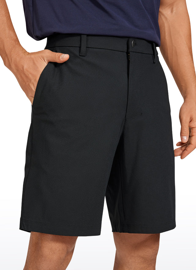 CRZ YOGA Men's Work Classic Fit All-Day Comfort Golf Shorts Pocket 9'' Gull Gray