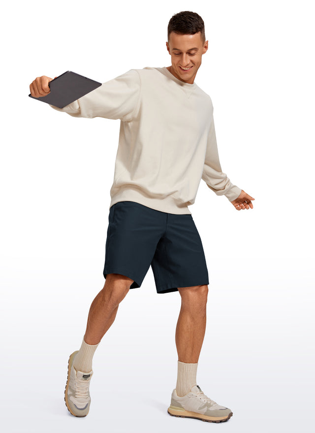 CRZ YOGA Men's Work Classic Fit All-Day Comfort Golf Shorts Pocket 9'' Black