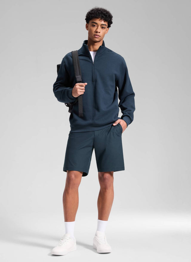 CRZ YOGA Men's Work Classic Fit All-Day Comfort Golf Shorts Pocket 9'' True Navy