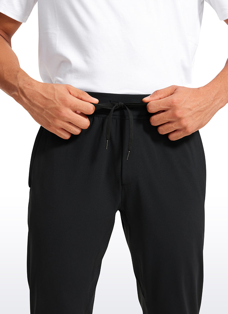 CRZ YOGA Men's Run Slim Fit On the Travel Joggers 30''- Ankle Zipper Black