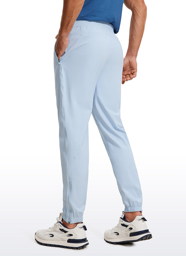 CRZ YOGA Men's Run Slim Fit On the Travel Joggers 30''- Ankle Zipper Chambray Blue