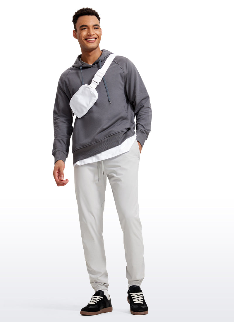 CRZ YOGA Men's Run Slim Fit On the Travel Joggers 30''- Ankle Zipper Gull Gray