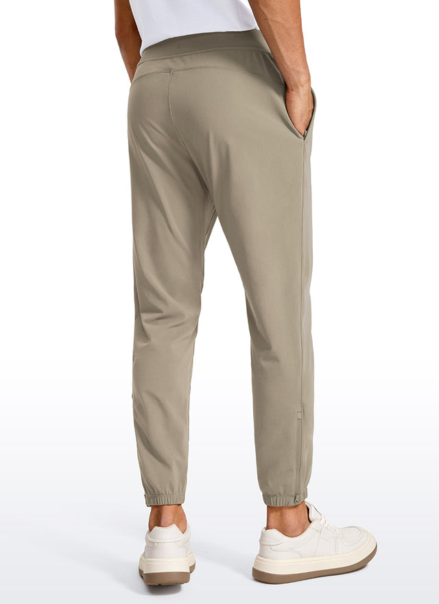 CRZ YOGA Men's Run Slim Fit On the Travel Joggers 28''- Ankle Zipper Khali Barley
