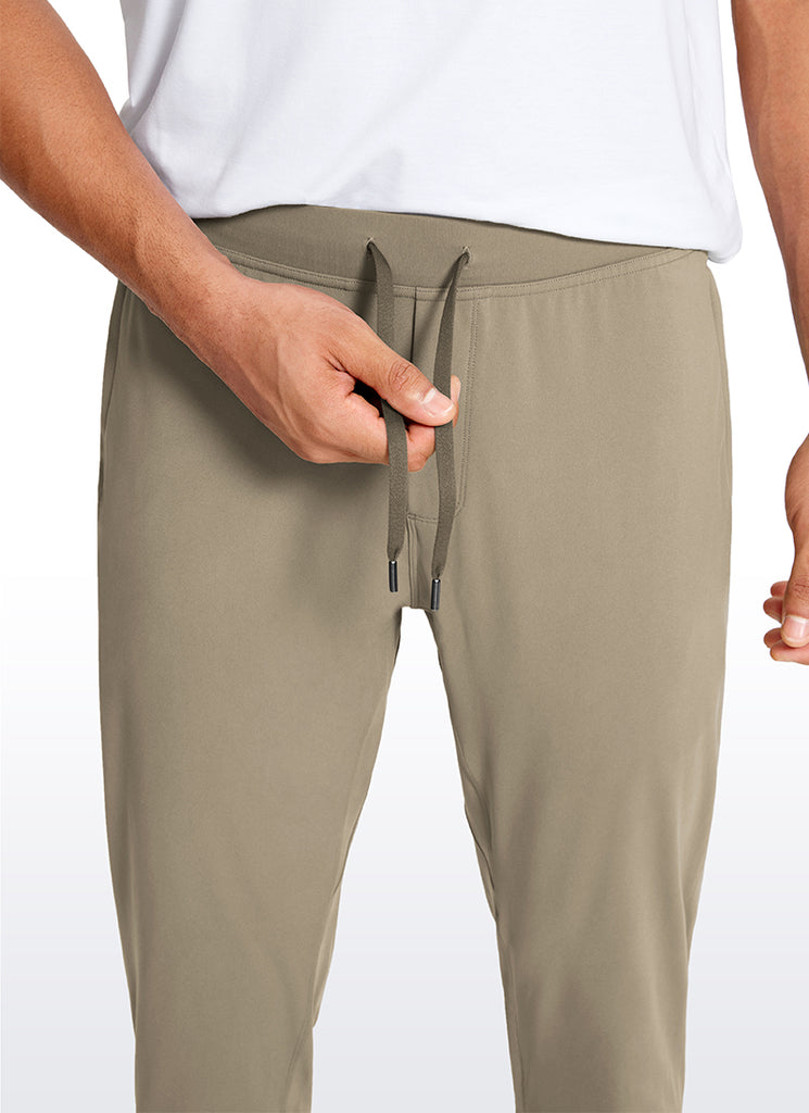 CRZ YOGA Men's Run Slim Fit On the Travel Joggers 28''- Ankle Zipper Khali Barley