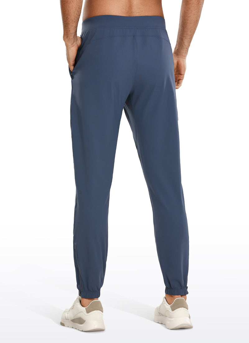 CRZ YOGA Men's Run Slim Fit On the Travel Joggers 32''- Ankle Zipper Electric Blue