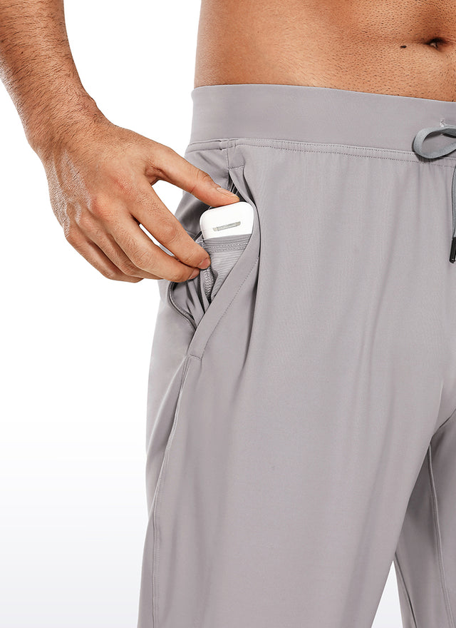 CRZ YOGA Men's Run Slim Fit On the Travel Joggers 32''- Ankle Zipper Gull Gray