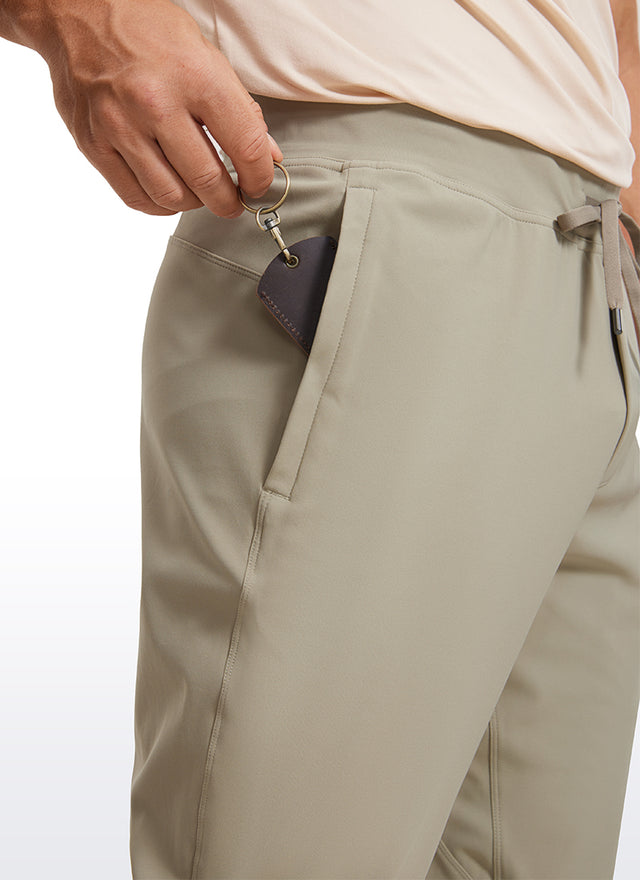 CRZ YOGA Men's Run Slim Fit On the Travel Joggers 32''- Ankle Zipper True Navy