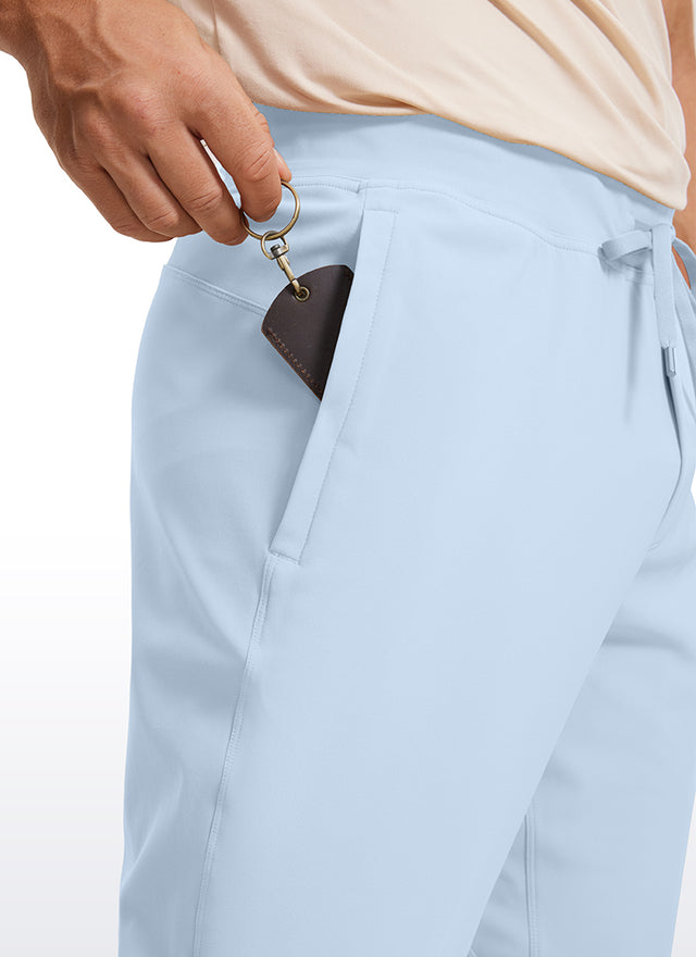 CRZ YOGA Men's Run Slim Fit On the Travel Joggers 32''- Ankle Zipper True Navy