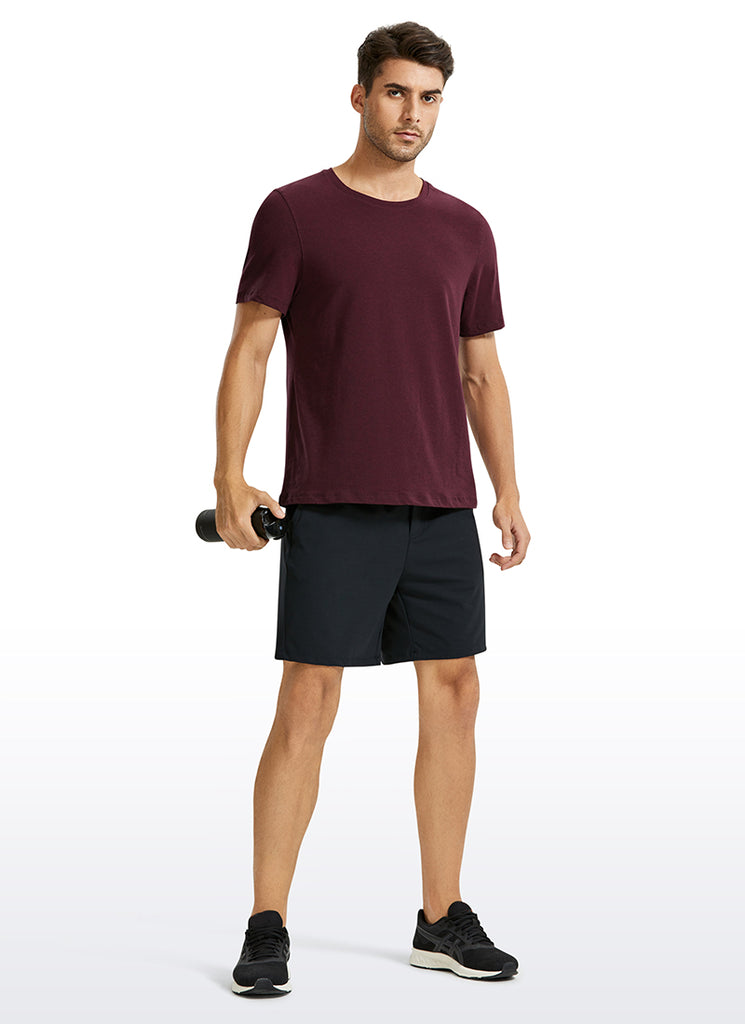 CRZ YOGA Men's Train Relaxed Fit On the Travel Linerless Shorts 7'' True Navy
