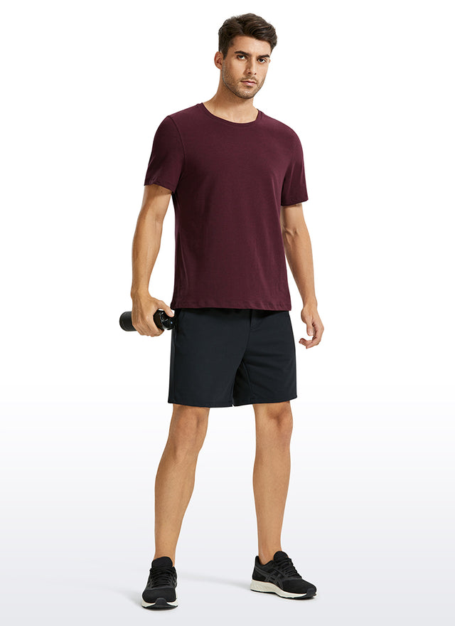 CRZ YOGA Men's Train Relaxed Fit On the Travel Linerless Shorts 7'' True Navy
