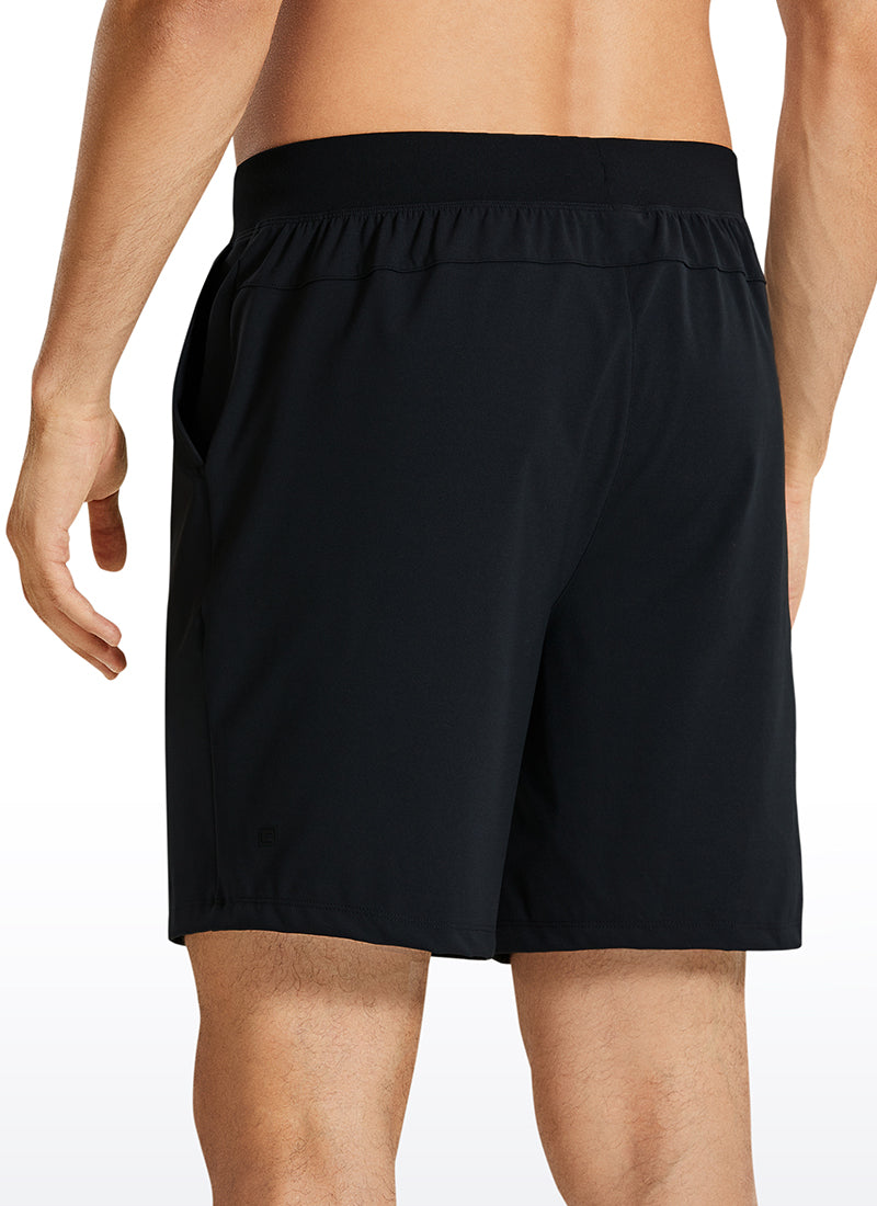 CRZ YOGA Men's Train Relaxed Fit On the Travel Linerless Shorts 7'' Black