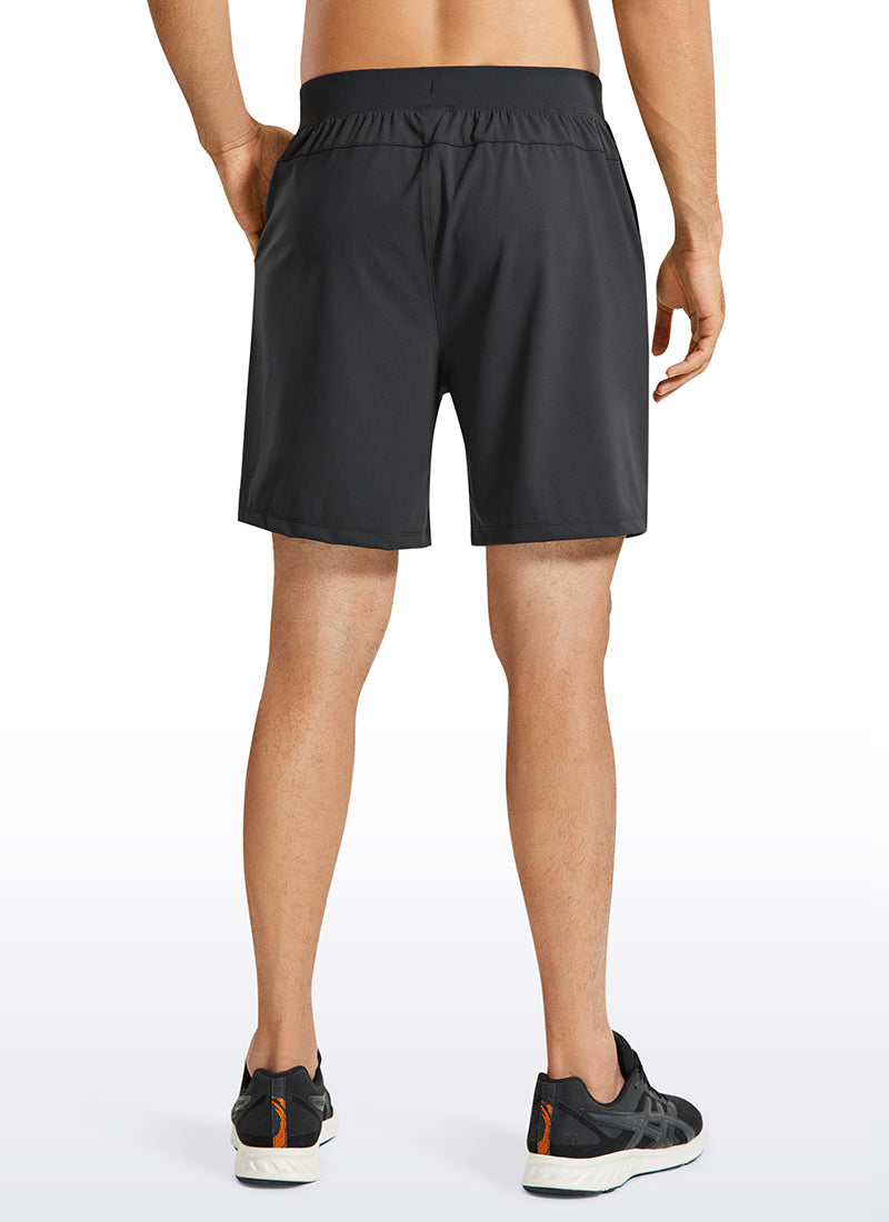 CRZ YOGA Men's Train Relaxed Fit On the Travel Linerless Shorts 7'' Black