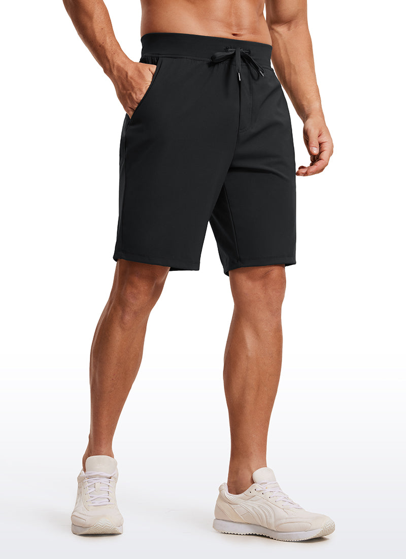 CRZ YOGA Men's Train Relaxed Fit On the Travel Linerless Shorts 9'' Black