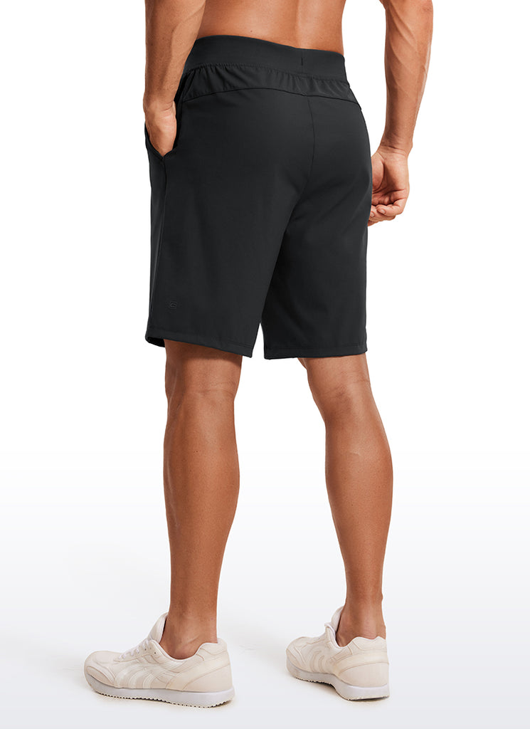 CRZ YOGA Men's Train Relaxed Fit On the Travel Linerless Shorts 9'' Black