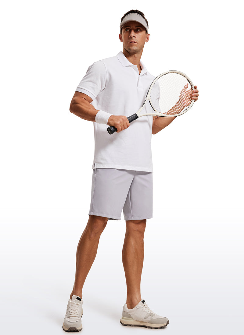 CRZ YOGA Men's Train Relaxed Fit On the Travel Linerless Shorts 9'' Gull Gray