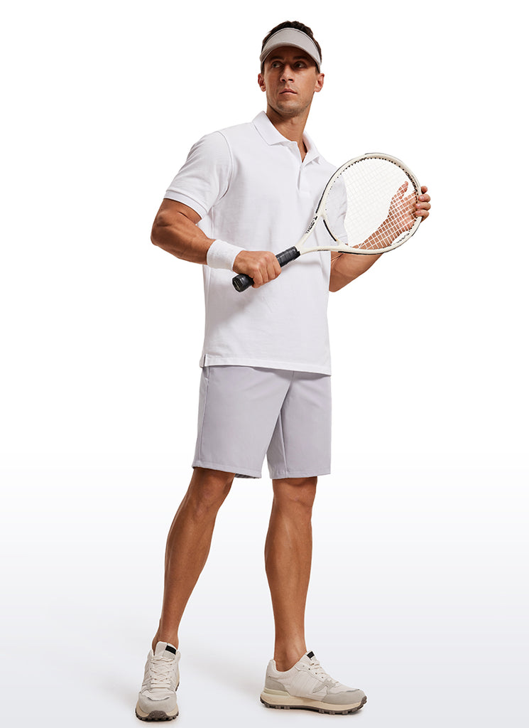 CRZ YOGA Men's Train Relaxed Fit On the Travel Linerless Shorts 9'' Gull Gray