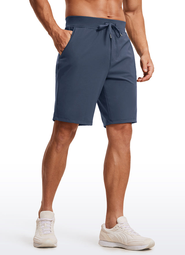 CRZ YOGA Men's Train Relaxed Fit On the Travel Linerless Shorts 9'' Gull Gray