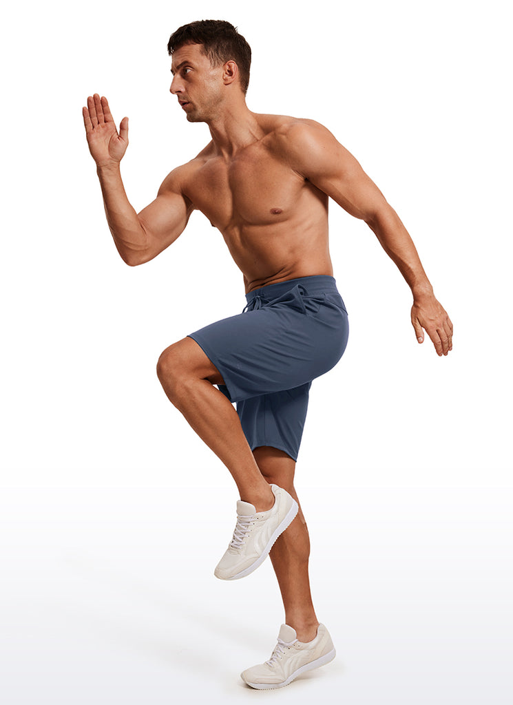 CRZ YOGA Men's Train Relaxed Fit On the Travel Linerless Shorts 9'' Electric Blue