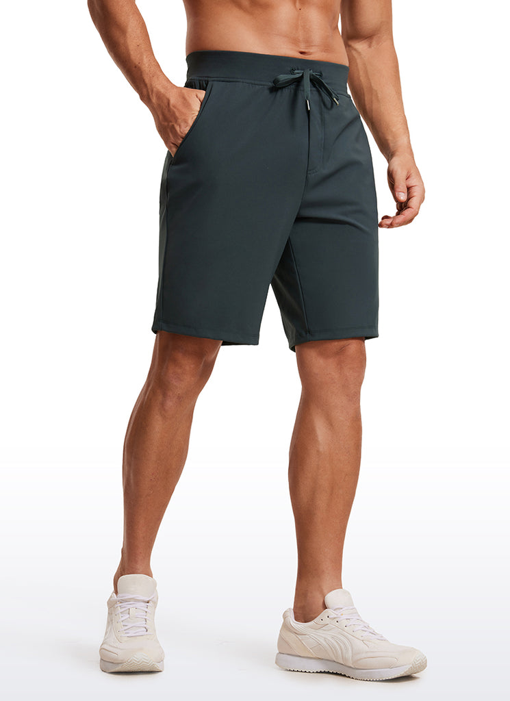 CRZ YOGA Men's Train Relaxed Fit On the Travel Linerless Shorts 9'' Electric Blue