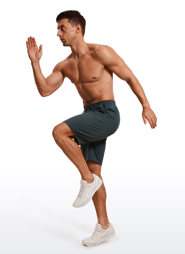 CRZ YOGA Men's Train Relaxed Fit On the Travel Linerless Shorts 9'' Electric Blue