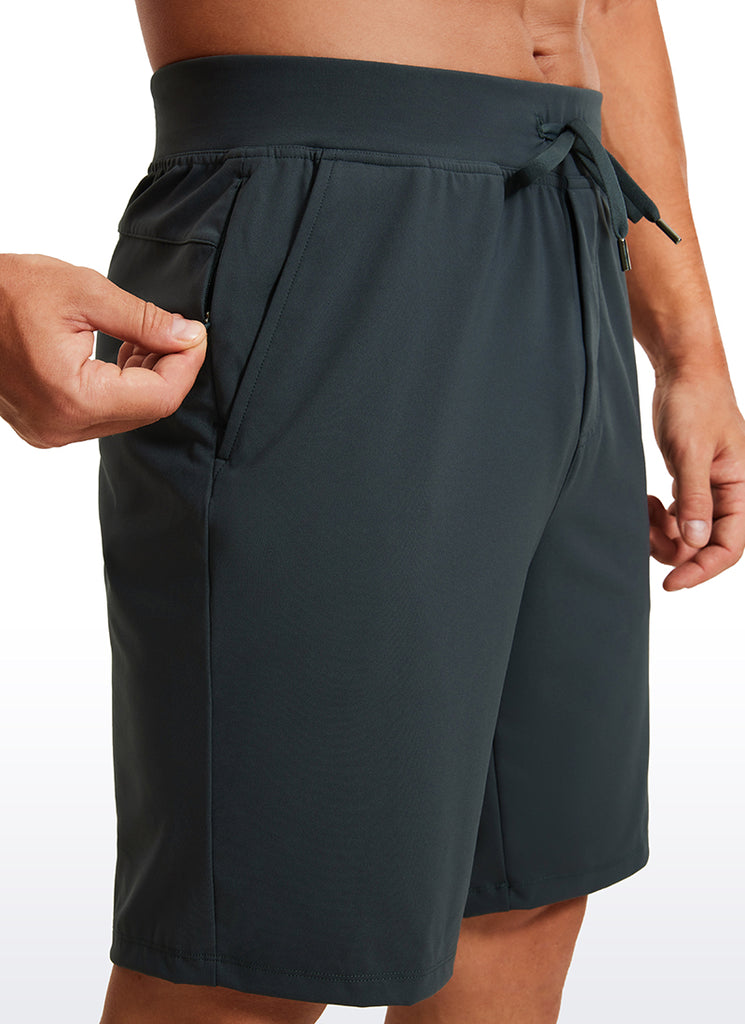 CRZ YOGA Men's Train Relaxed Fit On the Travel Linerless Shorts 9'' Melanite