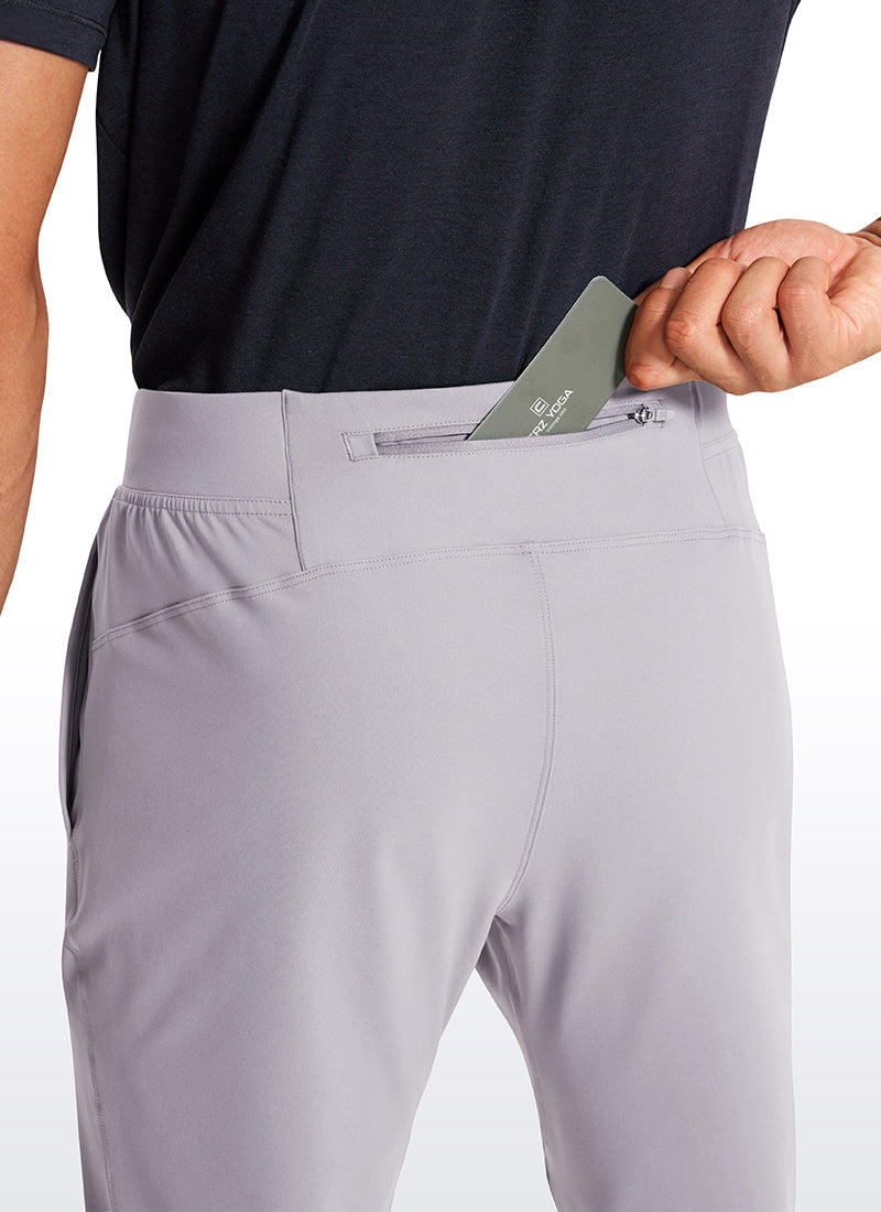 CRZ YOGA Men's Train Relaxed Fit On the Travel Pants 30'' Gull Gray