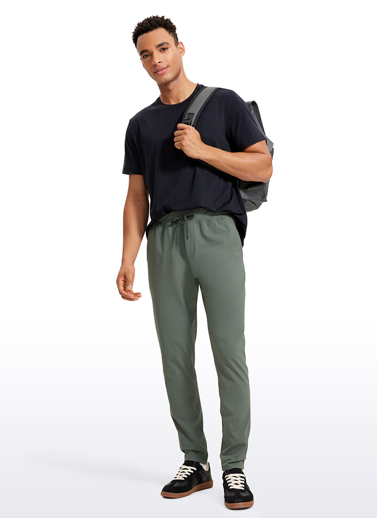 CRZ YOGA Men's Train Relaxed Fit On the Travel Pants 30'' Grey Sage