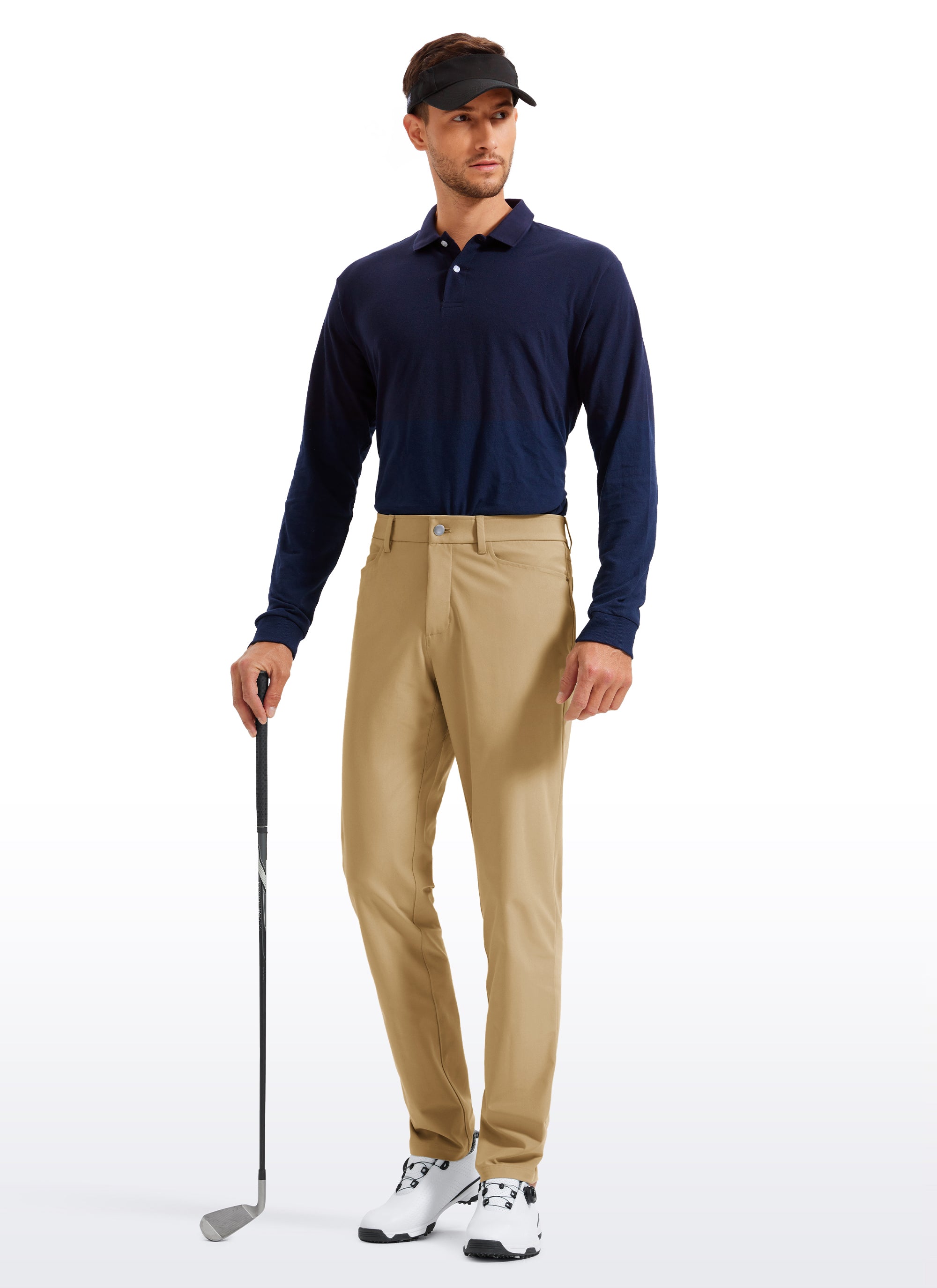 CRZ YOGA Mens Work Slim Fit All-Day Comfort Golf Pants 5 Pockets