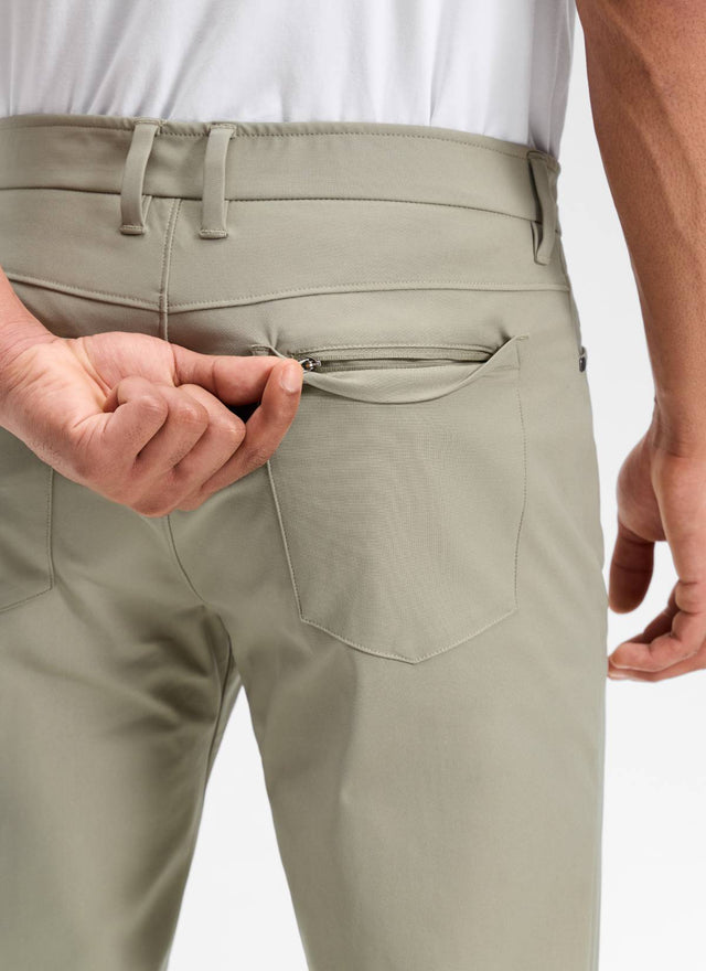 CRZ YOGA Mens Work Slim Fit All-Day Comfort Golf Pants 5 Pockets 30'' Khali Barley