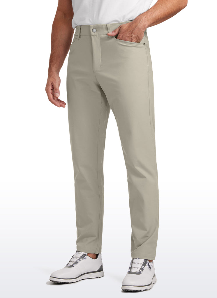 CRZ YOGA Mens Work Slim Fit All-Day Comfort Golf Pants 5 Pockets 30'' Ink Gray