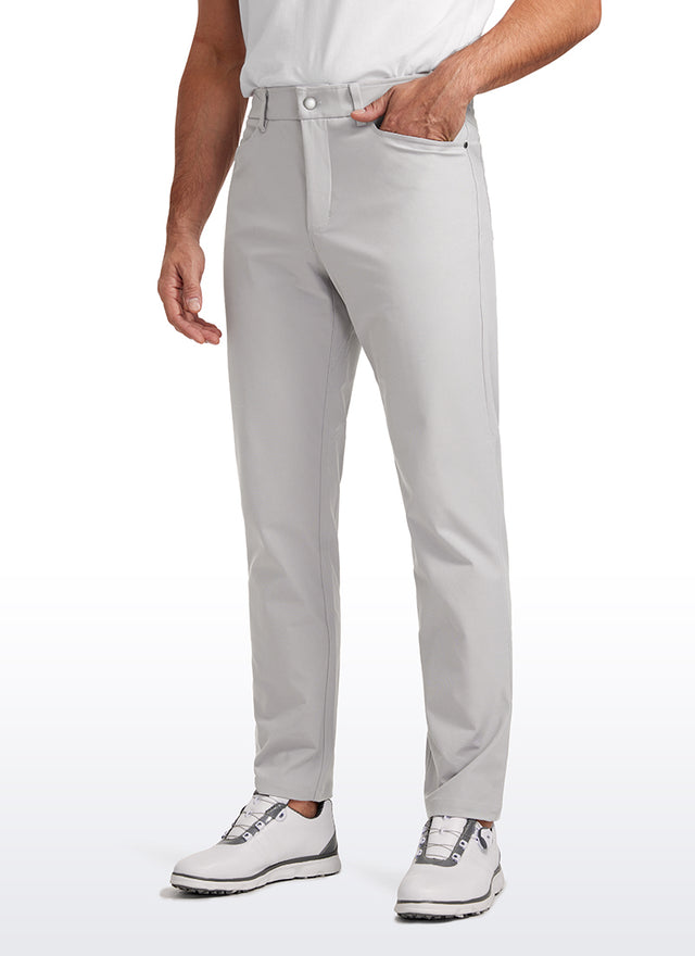 CRZ YOGA Mens Work Slim Fit All-Day Comfort Golf Pants 5 Pockets 30'' Gull Gray