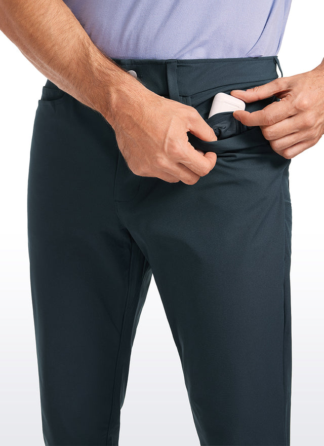 CRZ YOGA Mens Work Slim Fit All-Day Comfort Golf Pants 5 Pockets 34'' Black