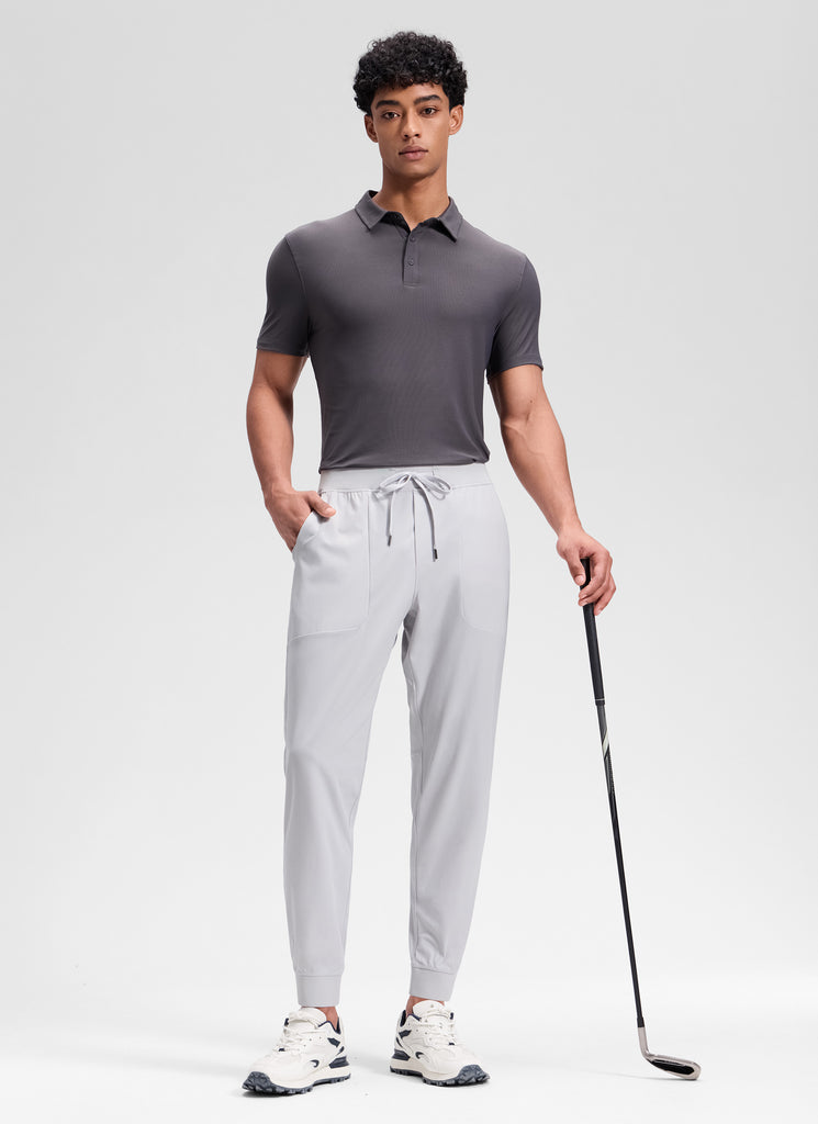 CRZ YOGA Man's  All-Day Comfy Golf Pocket Slim Fit Pant 28" Platinum Grey