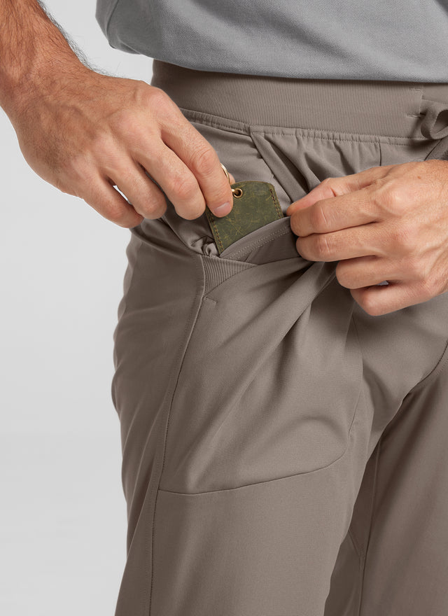 CRZ YOGA Mens Work Slim Fit All-Day Comfort Golf Joggers 30'' Artifact Brown