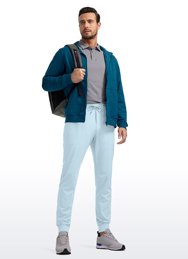 CRZ YOGA Mens Work Slim Fit All-Day Comfort Golf Joggers 30'' Chambray Blue