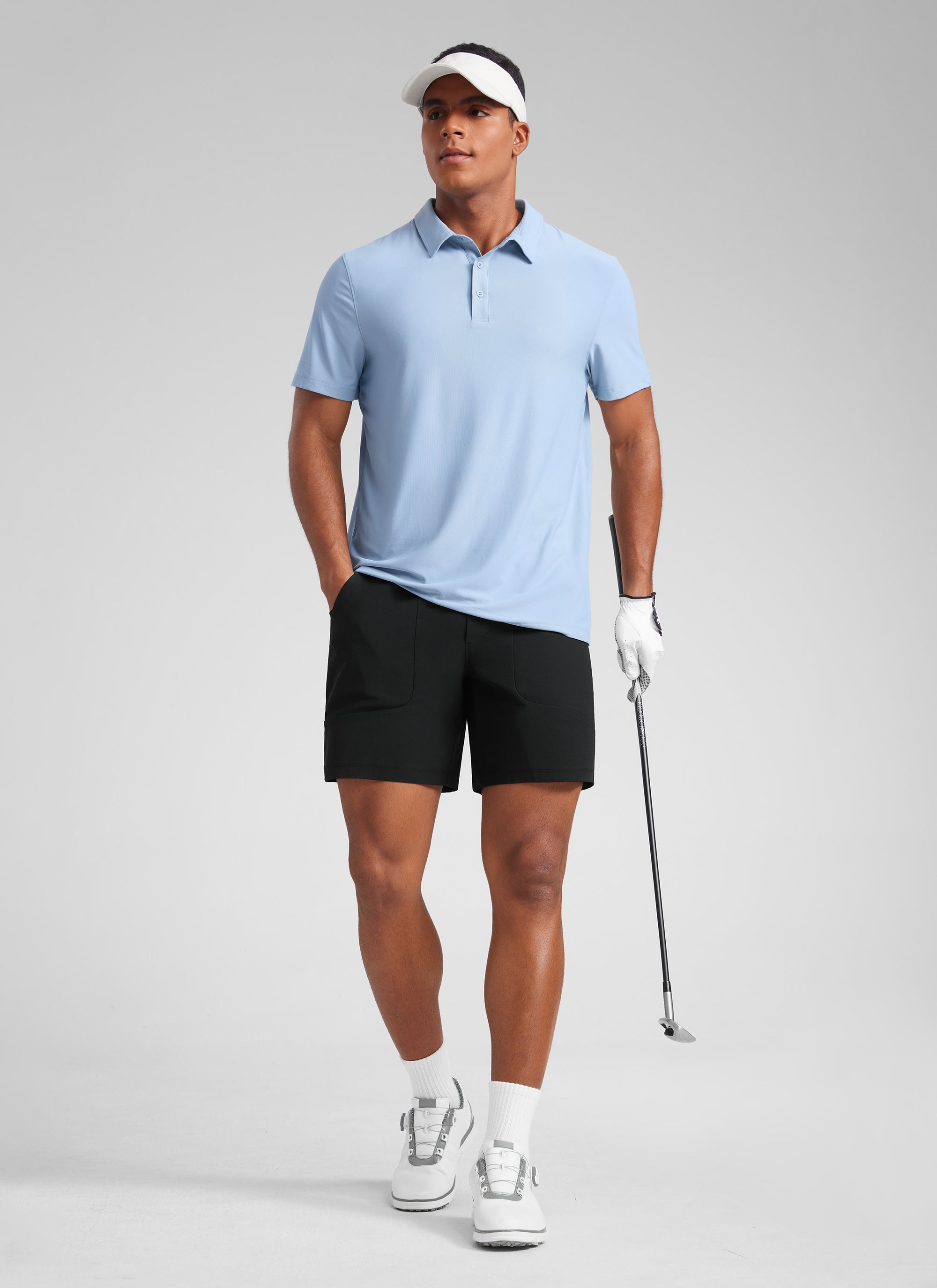 CRZYOGA Men All Day Comfy Golf Casual Shorts 7