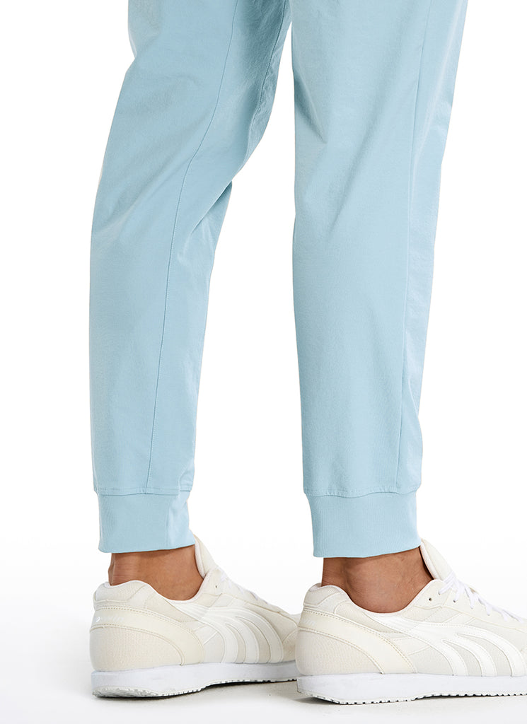 CRZ YOGA Men's Causul Relaxed Fit Lightweight Joggers Zip Pockets 29'' Chambray Blue