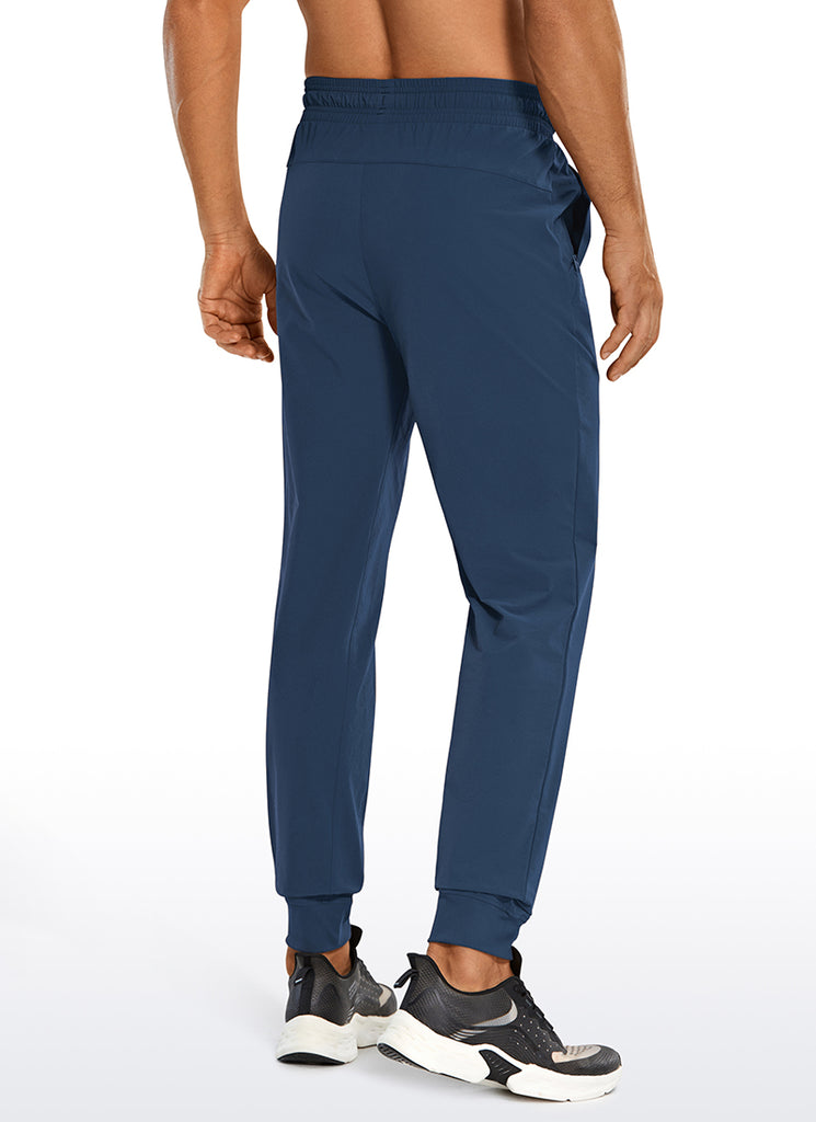 CRZ YOGA Men's Causul Relaxed Fit Lightweight Joggers Zip Pockets 29'' Electric Blue