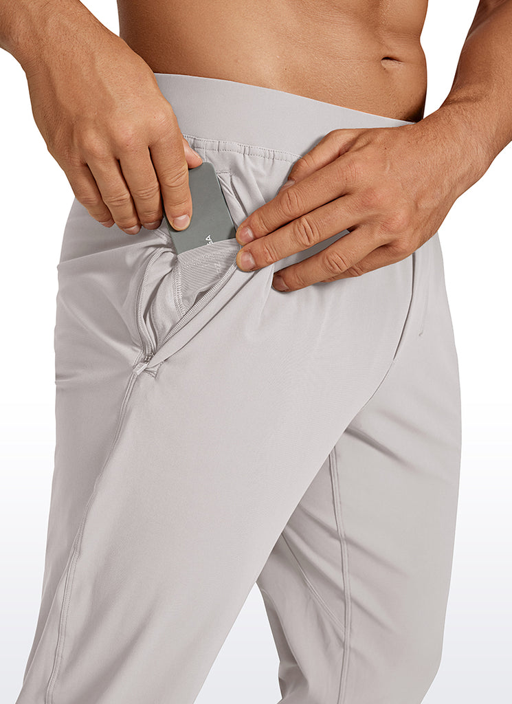 CRZ YOGA Men's Running Slim Fit Lightweight Joggers 29"-Zipper Pockets Electric Blue