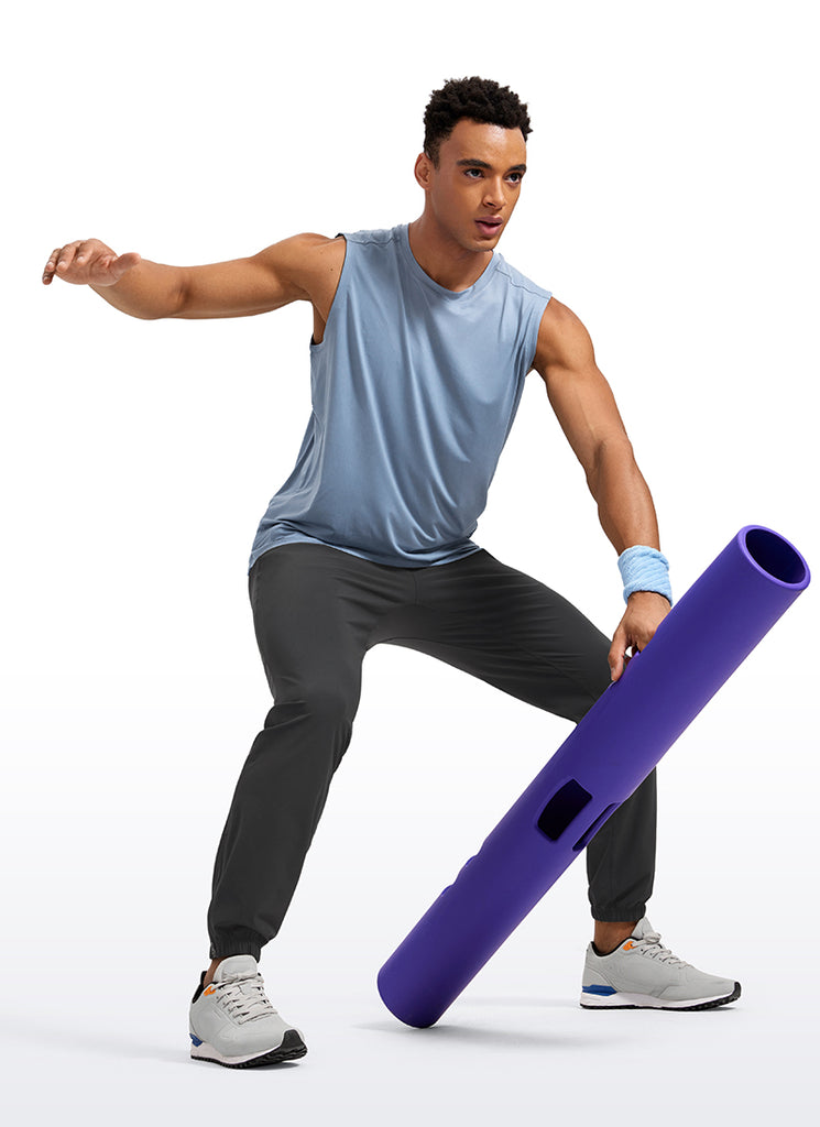 CRZ YOGA Men's Running Slim Fit Lightweight Joggers 31"-Zipper Pockets Ink Gray