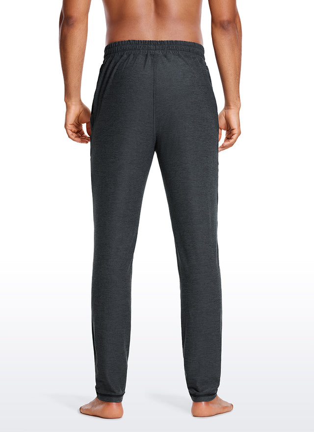 CRZ YOGA Men's Lounge Brushed Lightweight Sweatpants Pockets 20'' Platinum Heather