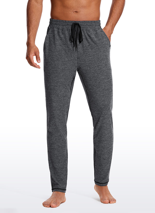 CRZ YOGA Men's Lounge Brushed Lightweight Sweatpants Pockets 20'' Black Heather