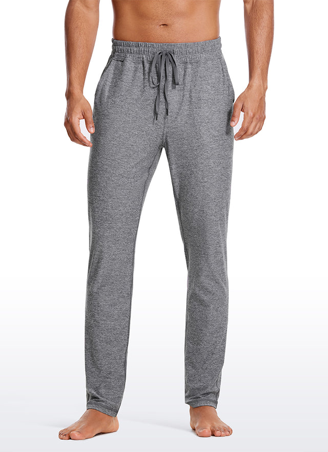 CRZ YOGA Men's Lounge Brushed Lightweight Sweatpants Pockets 20'' Platinum Heather