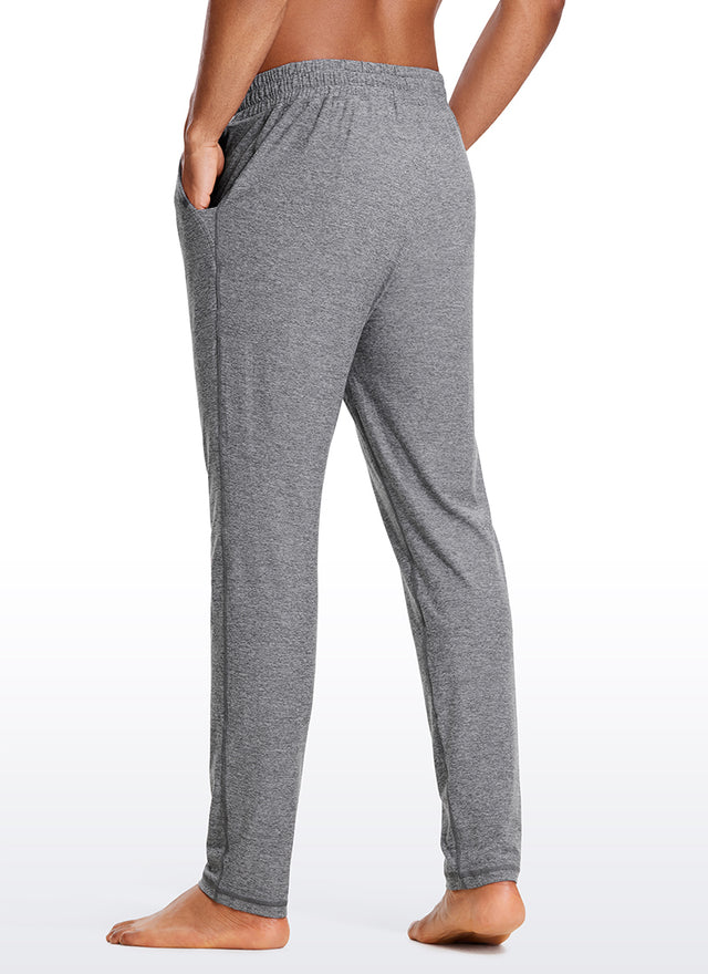 CRZ YOGA Men's Lounge Brushed Lightweight Sweatpants Pockets 20'' Platinum Heather