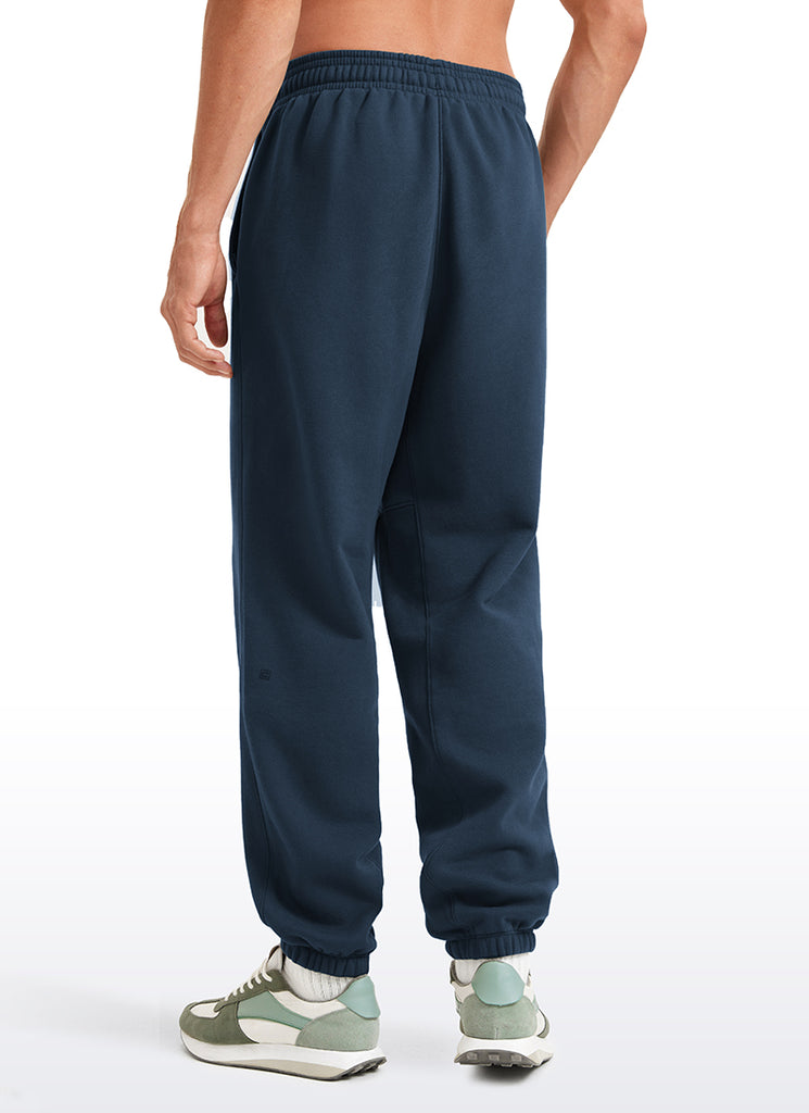CRZ YOGA Men's Loosed Fit Cotton Fleece Sweatpants with Pockets 32'' Ink Blue